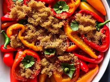 Roasted Peppers with Parm Breadcrumbs