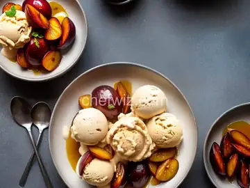 Roasted Plum, Ginger, and Honey Ice Cream Recipe