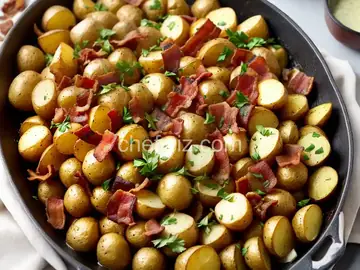 Roasted Potatoes with Bacon, Cheese, and Parsley