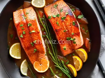 Roasted Salmon with Shallot Grapefruit Sauce