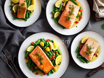 Roasted Salmon with White Wine Sauce