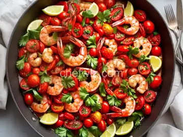Roasted Shrimp with Cherry Tomatoes