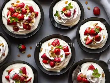 Roasted Strawberry Rhubarb and Yogurt Parfaits