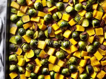 Roasted Summer Squash, Zucchini, and Brussels Sprouts