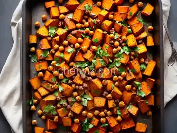 Roasted Sweet Potatoes with Crispy Chickpeas