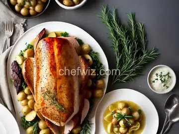 Roasted Turkey Tenderloin with New Potatoes and Tarragon Broth