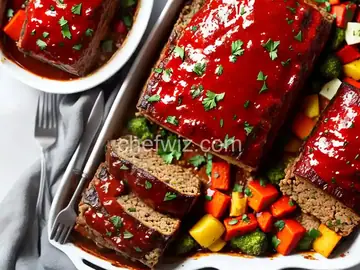 Roasted Vegetable Meatloaf with Balsamic Glaze