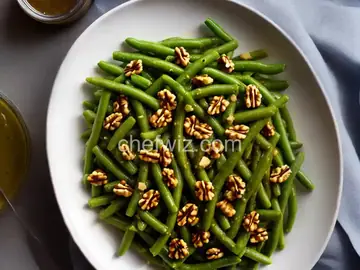 Romano Beans with Mustard Vinaigrette and Walnuts