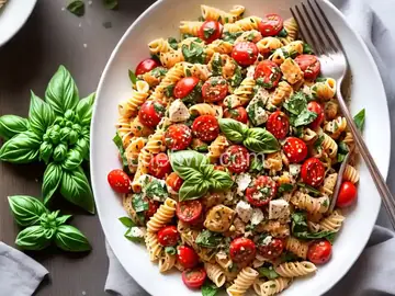 Romesco Pasta Salad With Basil and Parmesan