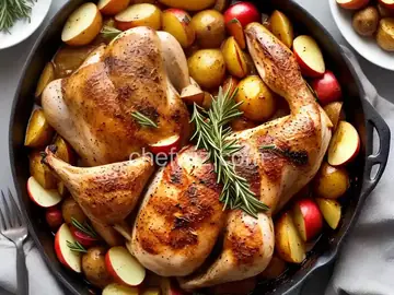 Rosemary-Roasted Chicken with Apples and Potatoes