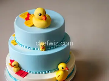 Rubber ducky baby shower cake