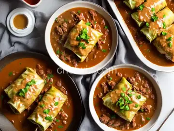 Russian Cabbage Rolls with Gravy