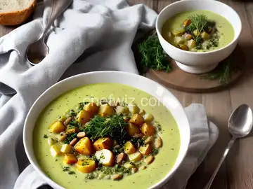 Rustic Leek and Potato Soup With Fried Herb Gremolata