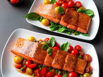 Salmon & Melting Cherry Tomatoes
