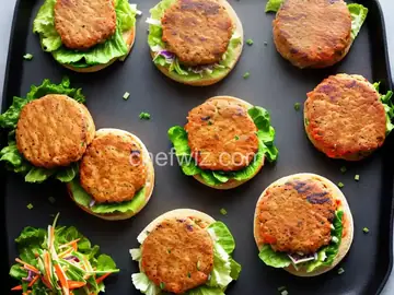 Salmon Burgers with Caesar Slaw