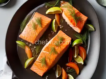 Salmon Confit with Lime, Juniper, and Fennel