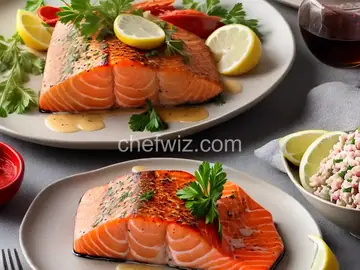 Salmon Stuffed with Crab and Lobster