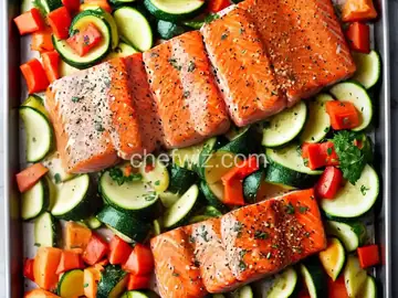 Salmon and Zucchini Sheet Pan Dinner