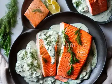 Salmon with Creamy Dill Sauce