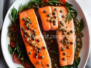 Salmon with Lemon, Capers, and Rosemary