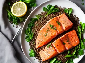Salmon with Lentils