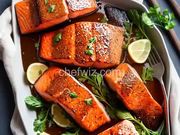 Salmon with Mustard and Brown Sugar Glaze