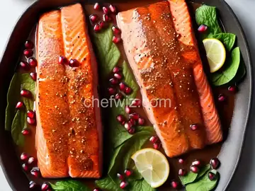 Salmon with Pomegranate Glaze