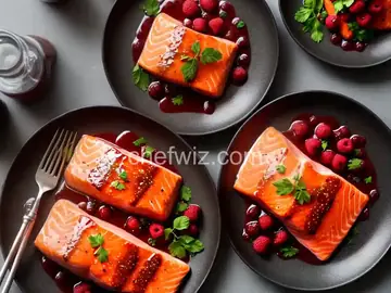 Salmon with Raspberry Ginger Glaze
