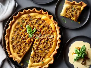 Samosa Tart With Caramelized Onions and Fontina
