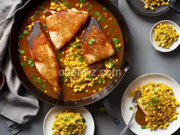 Saucy Spiced Cod With Corn