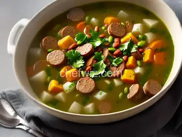 Sausage, Bean, and Turnip Green Soup