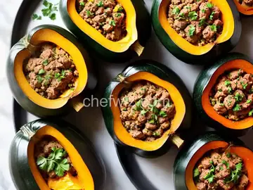 Sausage and Beef Stuffed Acorn Squash
