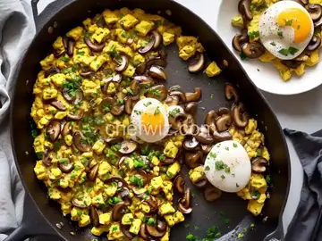 Sauteed Mushroom Scrambled Eggs