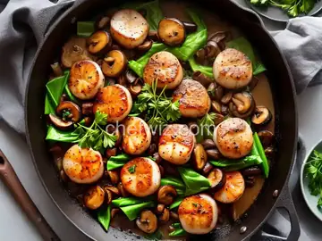 Sauteed Mushrooms and Scallops