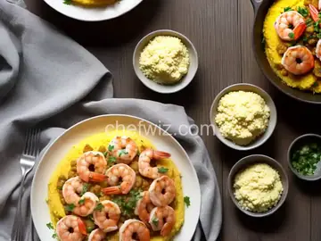 Sauteed Shrimp over Polenta