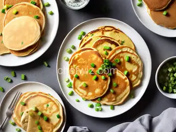 Savory Pancakes with Spring Onion and Chicken