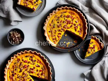 Savory Pumpkin Quiche with Caramelized Bacon and Onions