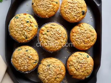 Savory Sausage, Cheese and Oat Muffins