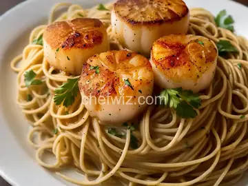 Savory Sea Scallops and Angel Hair Pasta
