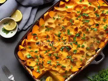 Scalloped Yukon Gold and Sweet Potato Gratin with Fresh Herbs