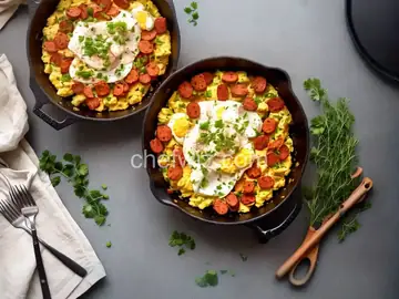 Scrambled Eggs with Chorizo Sausage