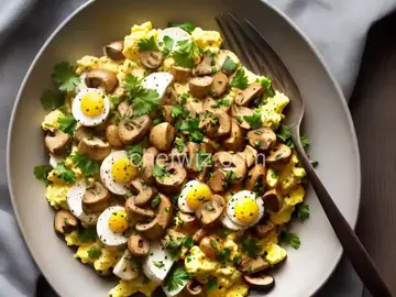 Scrambled Eggs with Wild Puffball Mushrooms