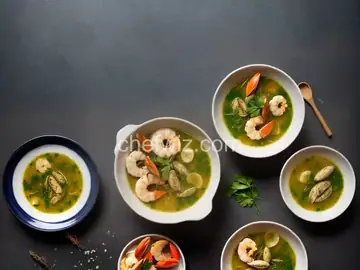 Seafood en Brodo with Tarragon Pesto