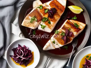 Seared Halibut with Fall Mole and Radicchio