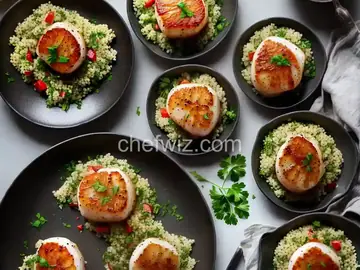 Seared Scallops with Israeli Couscous Recipe