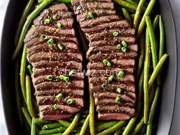 Seared Steak and Green Beans with Herbed Butter