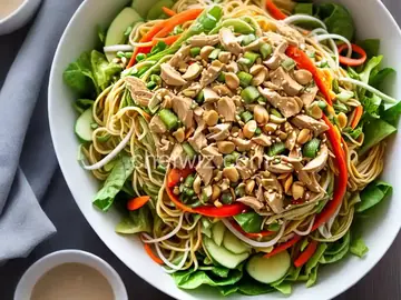 Serious Salads: Asian Chicken Noodle Salad with Ginger-Peanut Dressing Recipe