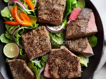 Sesame-Crusted Ahi with Ponzu Vinaigrette