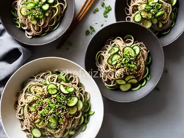 Sesame-Ginger and Cucumber Soba Noodles
