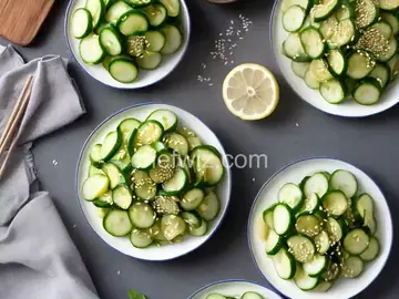 Sesame-Lemon Pickled Cucumbers